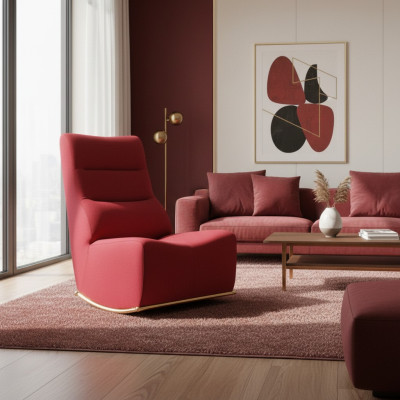 Sedia di lusso rossa salotto imbottita seduta moderna arredamento sedute design.