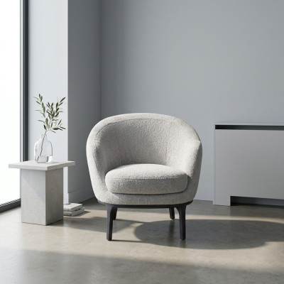 Designer di lusso Grigio Poltrona imbottita Divano Sedile Moderno Tessile Arredamento imbottito