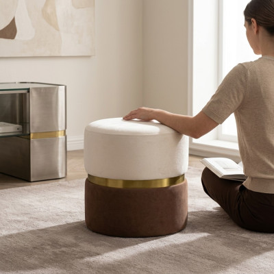 Design del soggiorno Poggiapiedi Pouf Seduta Moderno Sgabello Imbottito Nuovo