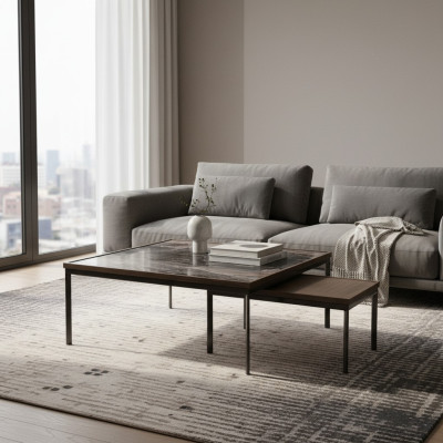 Soggiorno Nuovo 2x Tavolino da caffè Lusso Tavolo Arredamento Design Mobili
