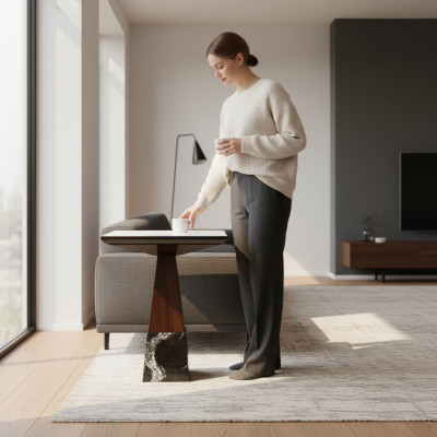 Legno Marrone Tavolino di lusso Nuovo Mobili Design Salotto Tavolo