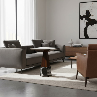 Legno Marrone Tavolino di lusso Nuovo Mobili Design Salotto Tavolo