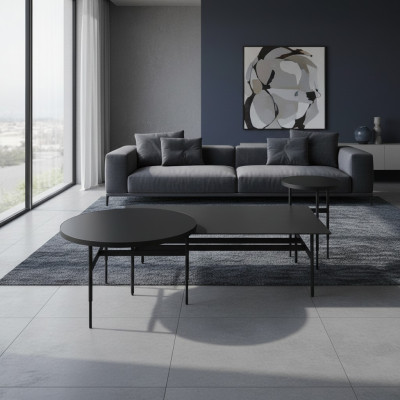 Set di mobili di design di lusso tavolino 3 pezzi 2x tavolino soggiorno completo