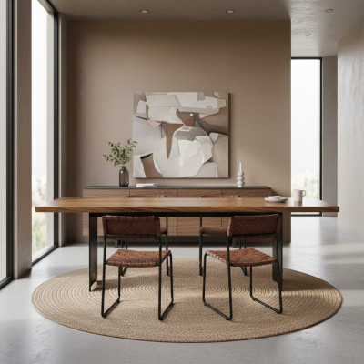 Tavolo da pranzo di design Mobili da sala da pranzo in legno Tavolo di lusso Arredamento nuovo