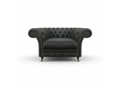 Moderno divano Chesterfield in tessuto per il soggiorno con sedili imbottiti.