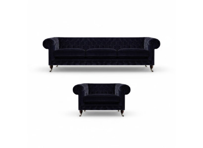Set soggiorno 2 pezzi Set di divani Tre posti Poltrona Arredamento Chesterfield