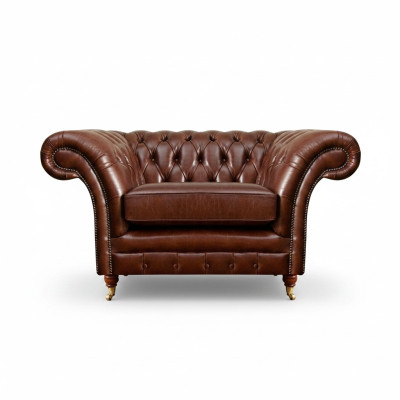 Divano Chesterfield marrone da soggiorno, poltrona, arredamento, nuovo sedile imbottito.