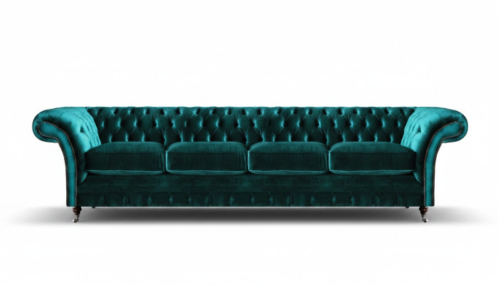 Neu Design divano Chesterfield quattro posti per salotto.