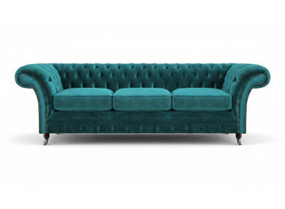 Divano Chesterfield a tre posti, divano imbottito per il soggiorno, nuovi mobili.