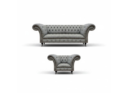 Grigio divano a tre posti, divano, poltrona da salotto Chesterfield bianco poltrone