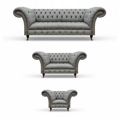 Chesterfield set divano 3 pezzi arredamento soggiorno di lusso.