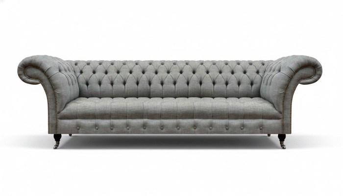 Soggiorno Lusso Grigio Divano Chesterfield Nuovo a Quattro Posti