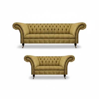 Mobili di lusso, set divano divano divano letto imbottito Chesterfield.