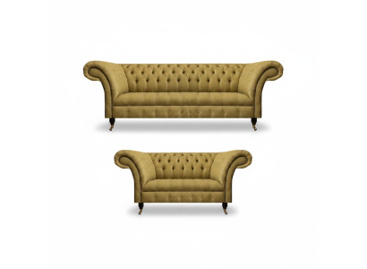 Mobili di lusso, set divano divano divano letto imbottito Chesterfield.