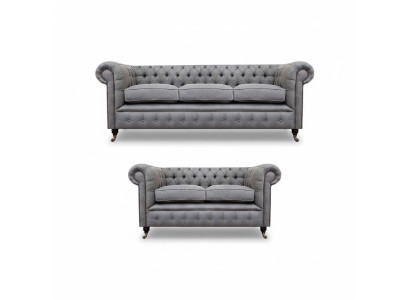 Chesterfield Design Divano di lusso in tessuto per divano a sedile couch set divano.