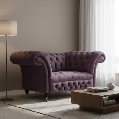 Chesterfield poltrona arredamento soggiorno seduta imbottita stoffa di lusso nuovo
