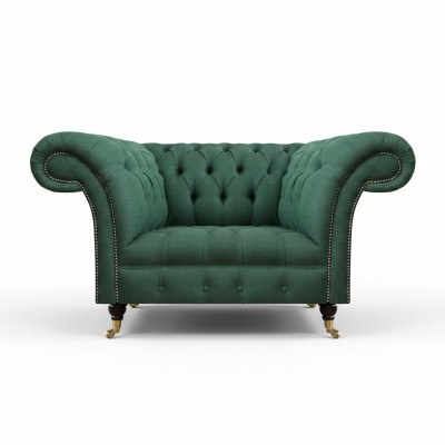 Poltrona da soggiorno Lusso Mobili imbottiti Verde Chesterfield Nuovo