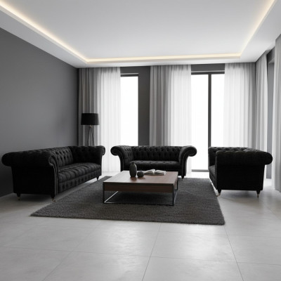 Chesterfield set divano 3 pezzi completo per il soggiorno, divani nuovi.