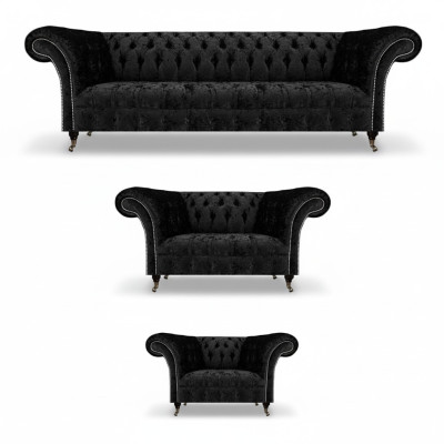 Chesterfield set divano 3 pezzi completo per il soggiorno, divani nuovi.