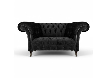 Divano Chesterfield a due posti, divano in tessuto per il soggiorno, seduta imbottita, mobili imbottiti.