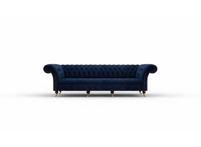 Divano Chesterfield a 4 posti per il soggiorno, design e arredamento imbottiti.
