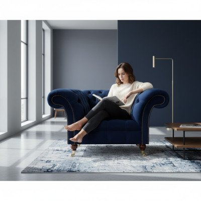 Poltrona di design di lusso arredamento soggiorno Chesterfield imbottiti