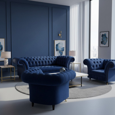 Chesterfield arredamento di lusso 2 poltrone Divano a tre posti Divano Soggiorno 3 + 1 + 1