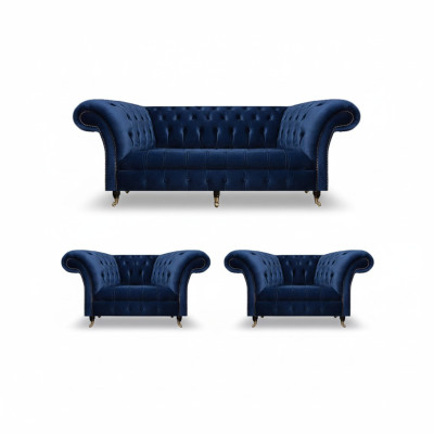 Chesterfield arredamento di lusso 2 poltrone Divano a tre posti Divano Soggiorno 3 + 1 + 1