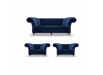 Chesterfield arredamento di lusso 2 poltrone Divano a tre posti Divano Soggiorno 3 + 1 + 1