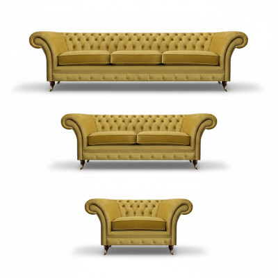 Chesterfield Sofas Set Lusso Arredamento Completo Soggiorno Poltrone