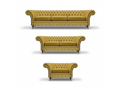 Chesterfield Sofas Set Lusso Arredamento Completo Soggiorno Poltrone