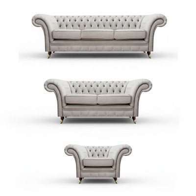 Divani soggiorno completo poltrone lusso seduta grigio Chesterfield mobili imbottiti.