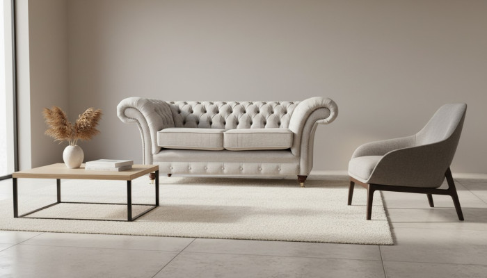 Mobile imbottiti Grigio Divano a due posti Divano Salotto Chesterfield