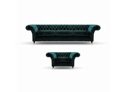 Lusso completo divano soggiorno divano tre posti nuovo poltrona Chesterfield