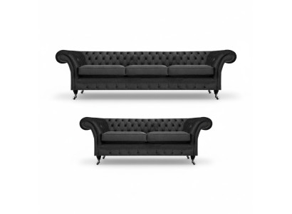 Chesterfield arredamento imbottito soggiorno divani set 2 pezzi completo 3+2