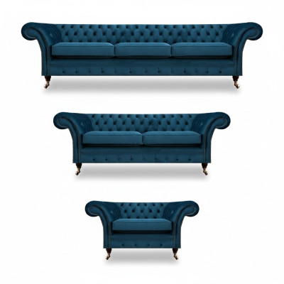 Designer Chesterfield Set di divani sofà poltrona Set soggiorno 3+2+1