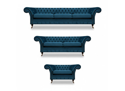 Designer Chesterfield Set di divani sofà poltrona Set soggiorno 3+2+1