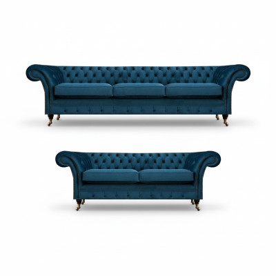 Set di divani Chesterfield in tessuto per divani, divani, divani, poltrone, soggiorno.