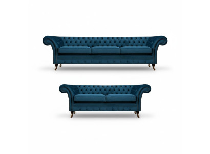 Set di divani Chesterfield in tessuto per divani, divani, divani, poltrone, soggiorno.