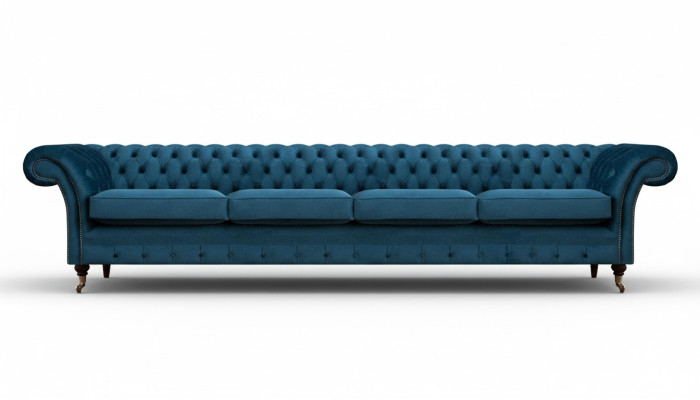 Soggiorno Chesterfield Arredamento Divano Poltrona Sofa a quattro posti Nuovo