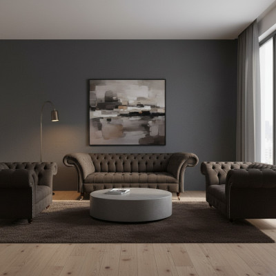 Set di mobili imbottiti di design completo di lusso 3 pezzi Divano/couch.