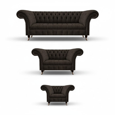 Set di mobili imbottiti di design completo di lusso 3 pezzi Divano/couch.