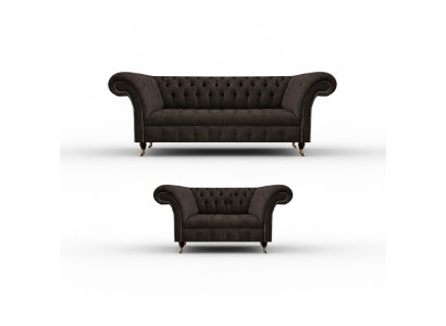 Designer divani di lusso completamente imbottiti, divano Chesterfield di design completo.
