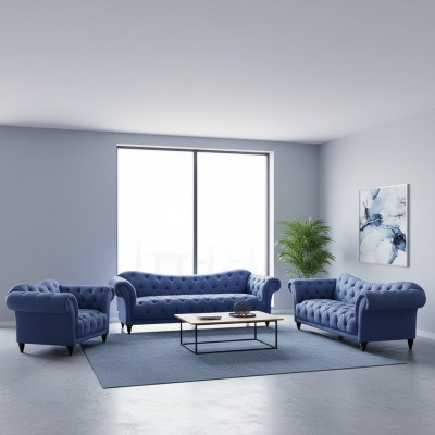 Divano moderno di design Chesterfield di lusso completo.