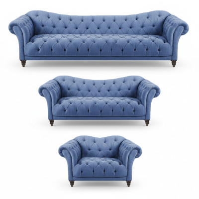Divano Chesterfield divano lussuoso set soggiorno mobili imbottiti nuovi