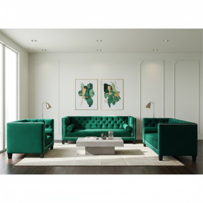 Lussuoso set Chesterfield in verde design 3 pezzi divano divano soggiorno 3+2+1