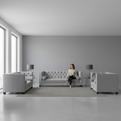 Salotto di lusso Moderno set divano 2x Nuovo divano poltrone assortite