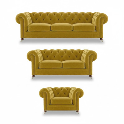 Designer 2 divani poltrone soggiorno Chesterfield set lusso Chesterfield.