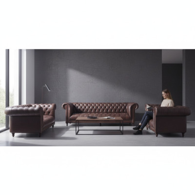 Chesterfield lusso completo 3 pezzi set soggiorno divani imbottiti 4+2+1