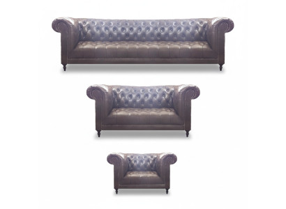 Chesterfield lusso completo 3 pezzi set soggiorno divani imbottiti 4+2+1